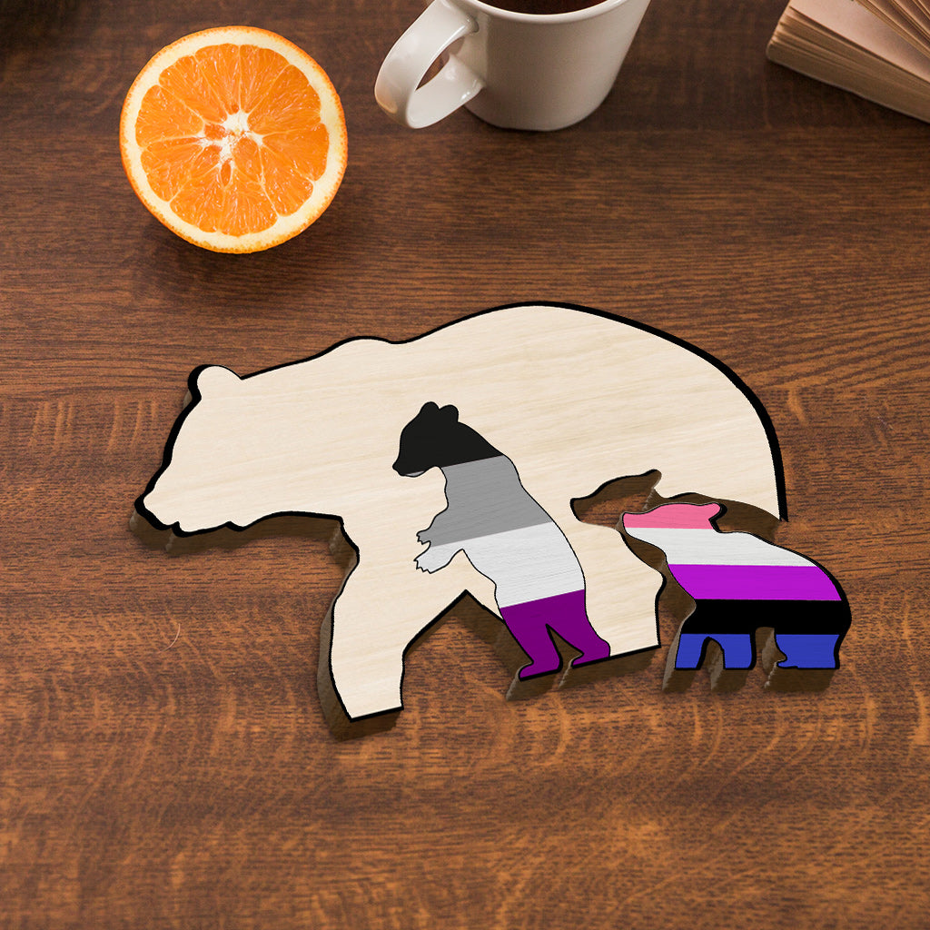 Proud Mama Bear - Personalized LGBT Support Shaped Wooden Puzzle