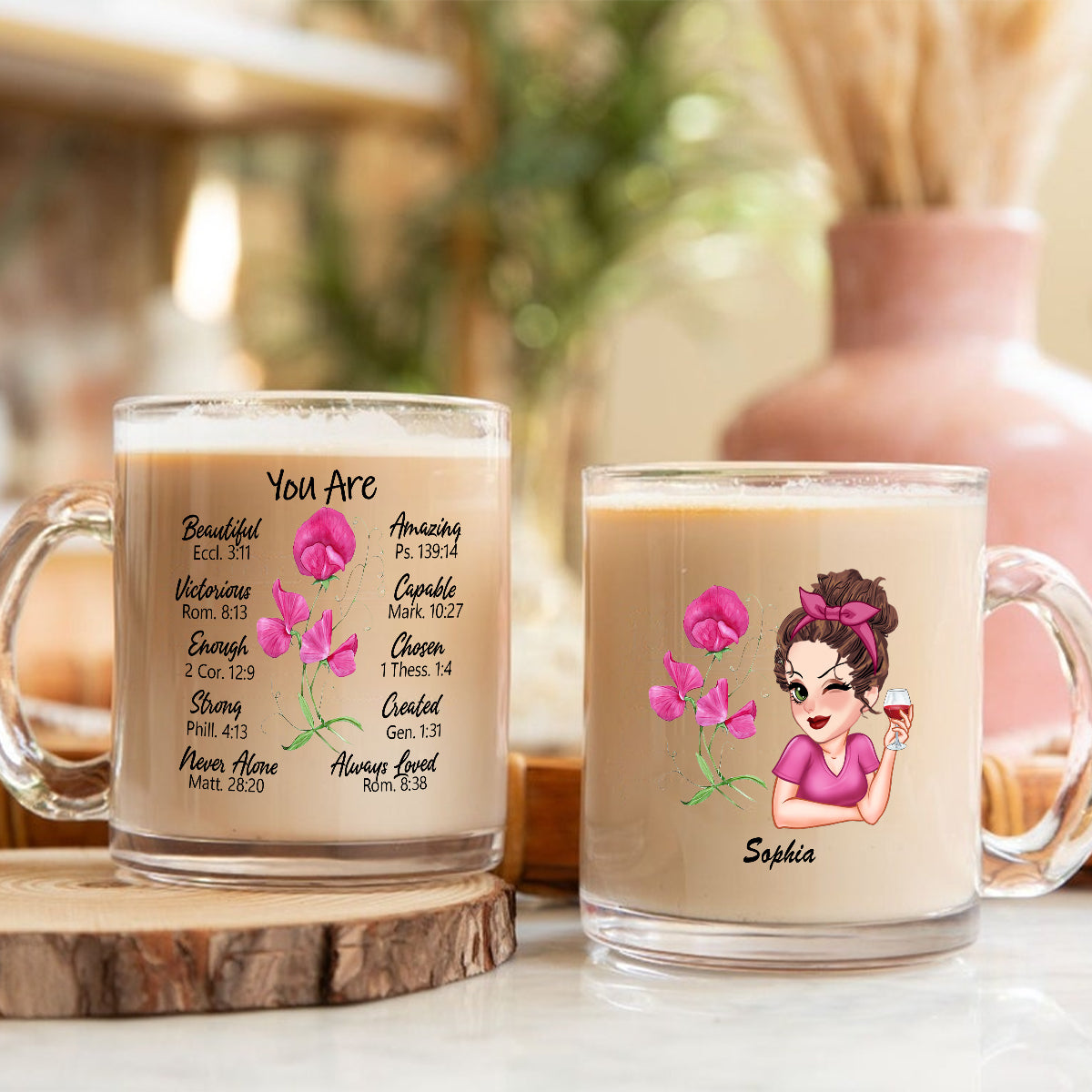 Du bist wunderschön – personalisierte Glastasse