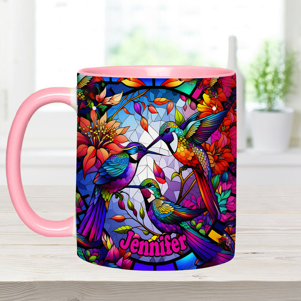 Personalisierte Tasse mit Kolibri-Motiv – ideal für alle, die Kolibris lieben.