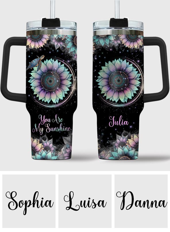 Du bist mein Sonnenschein – Personalisierter Schildkrötenbecher mit Henkel