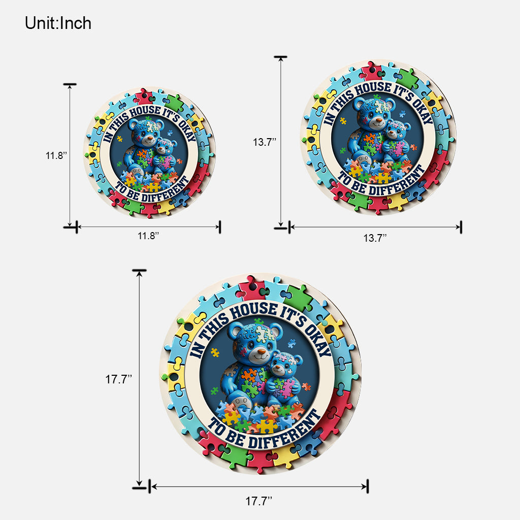 In diesem Haus ist Anderssein okay – Individuell geformtes Holzschild zur Sensibilisierung für Autismus