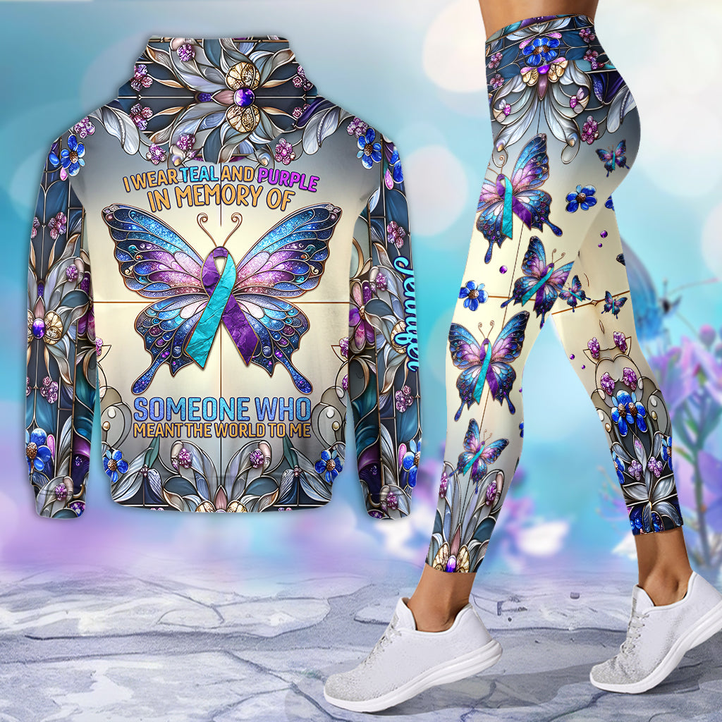 Ich trage Türkis und Lila – Personalisierter Hoodie und Leggings zur Suizidprävention