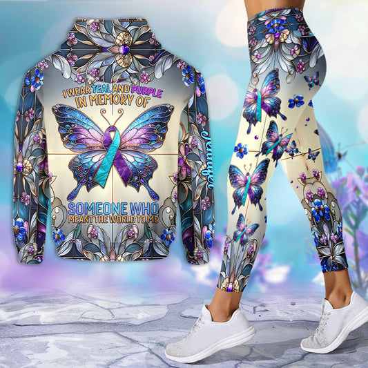 Ich trage Türkis und Lila – Personalisierter Hoodie und Leggings zur Suizidprävention