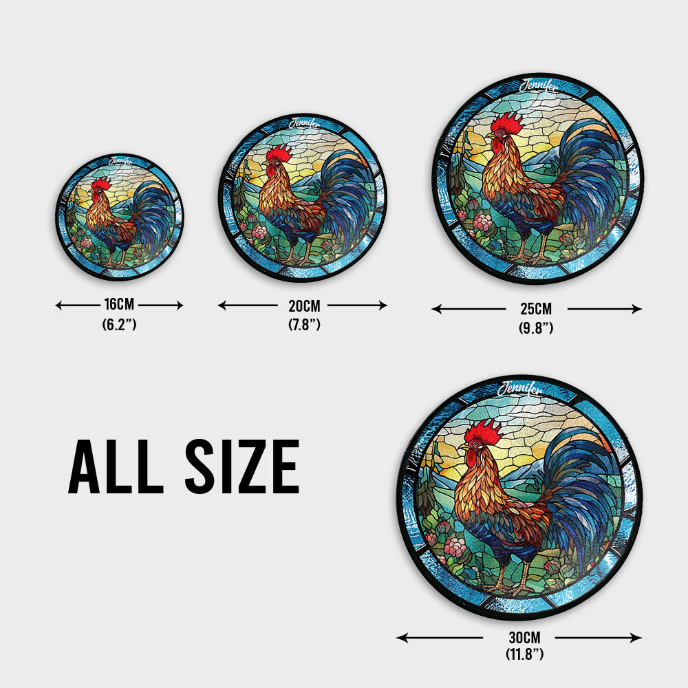 Liebe Huhn – Personalisierter Hühner-Glas-Sonnenfänger