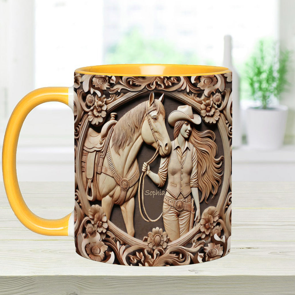 Ein Mädchen und ihr Pferd – Personalisierte Tasse mit Pferdemotiv