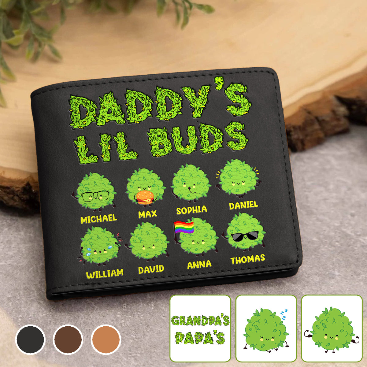 Dopest Dad Ever - Personalized Father Leather Wallet