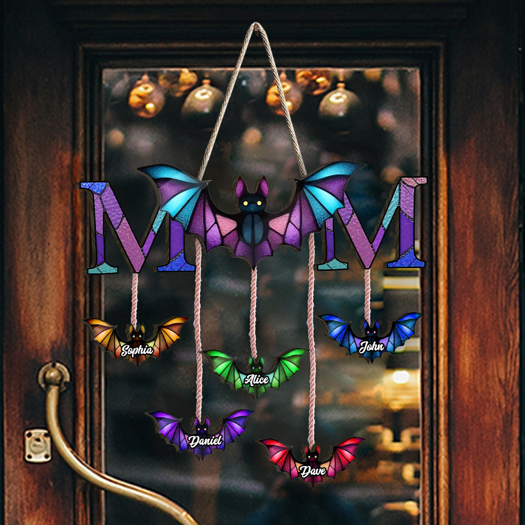 Halloween Bat Crew - Personalisiertes Mutter-Palettenholzschild
