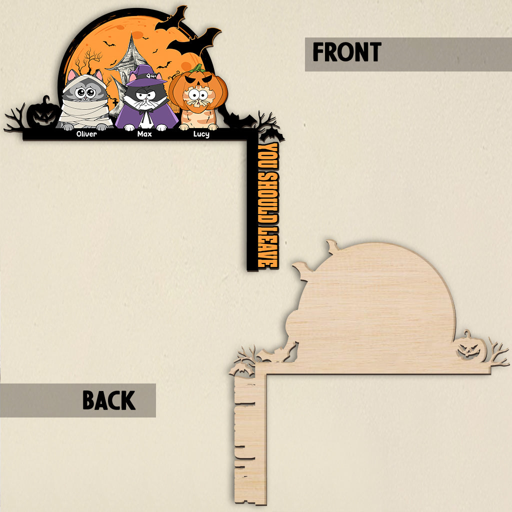 Du solltest gehen – Personalisierte Katzentürrahmen-Dekoration