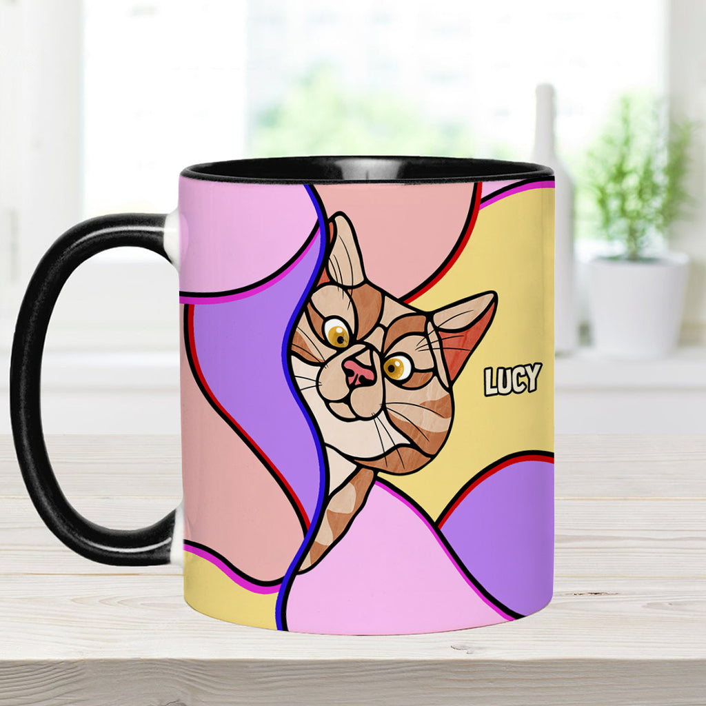 Peeking Cats - Personalized Cat Accent Mug