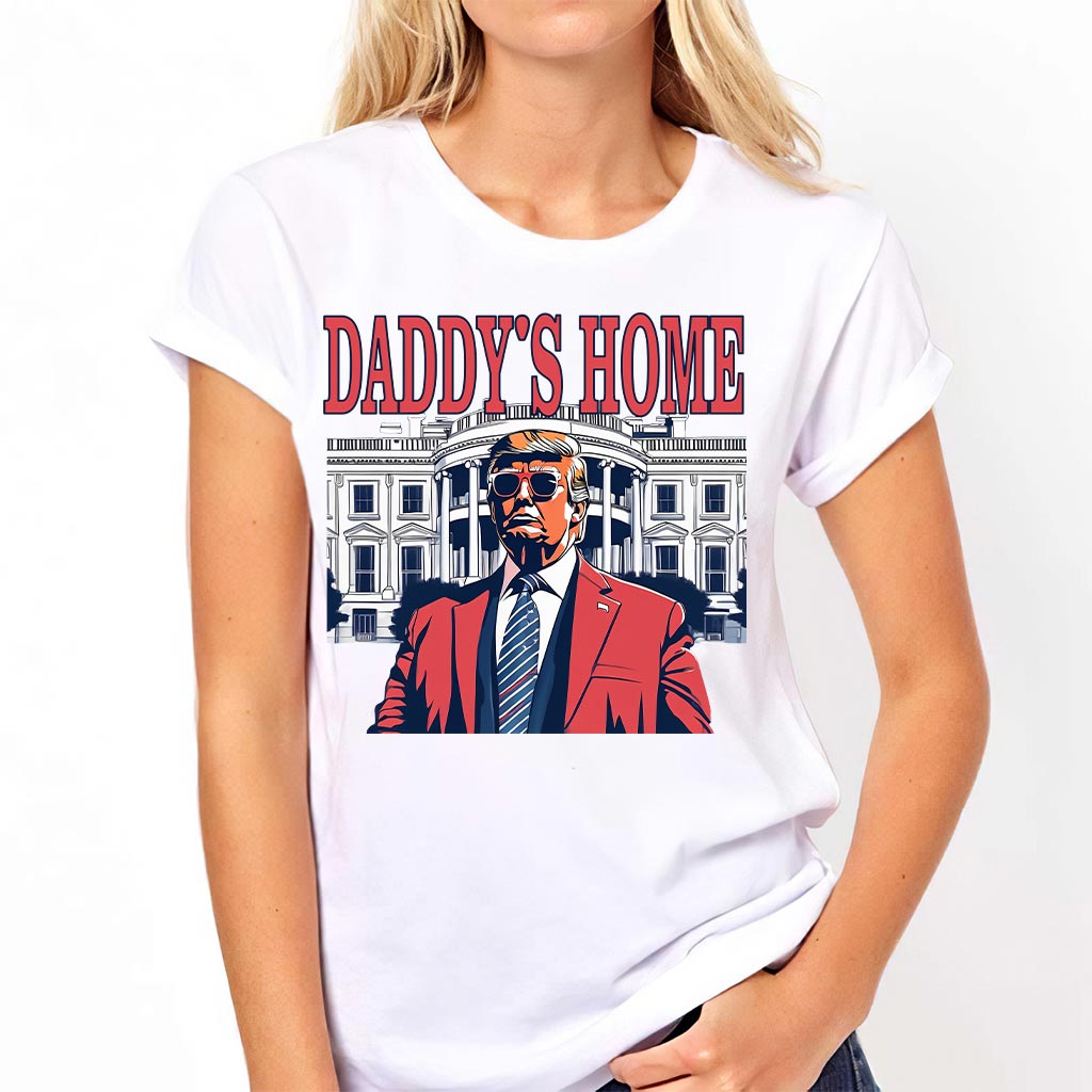 „Daddy's Home“-Shirt, „White House Trump 2024“-Shirt, „4. Juli“-Shirt, Republikanisches T-Shirt, Politisches Shirt