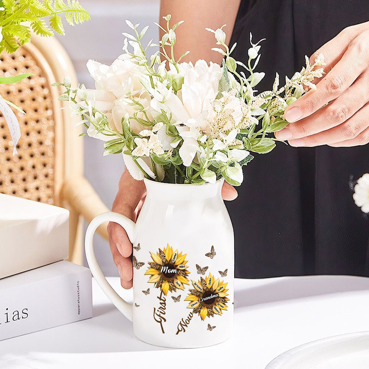 Erst Mama, jetzt Oma – personalisierte Keramikvase für Oma