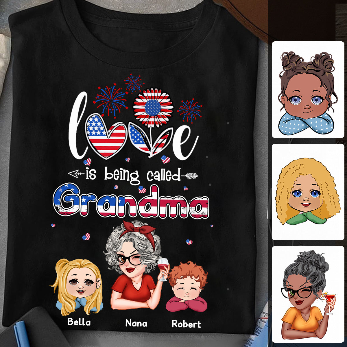 Gesegnet, Nana, Opa oder Gigi genannt zu werden – personalisiertes Oma-T-Shirt und Hoodie