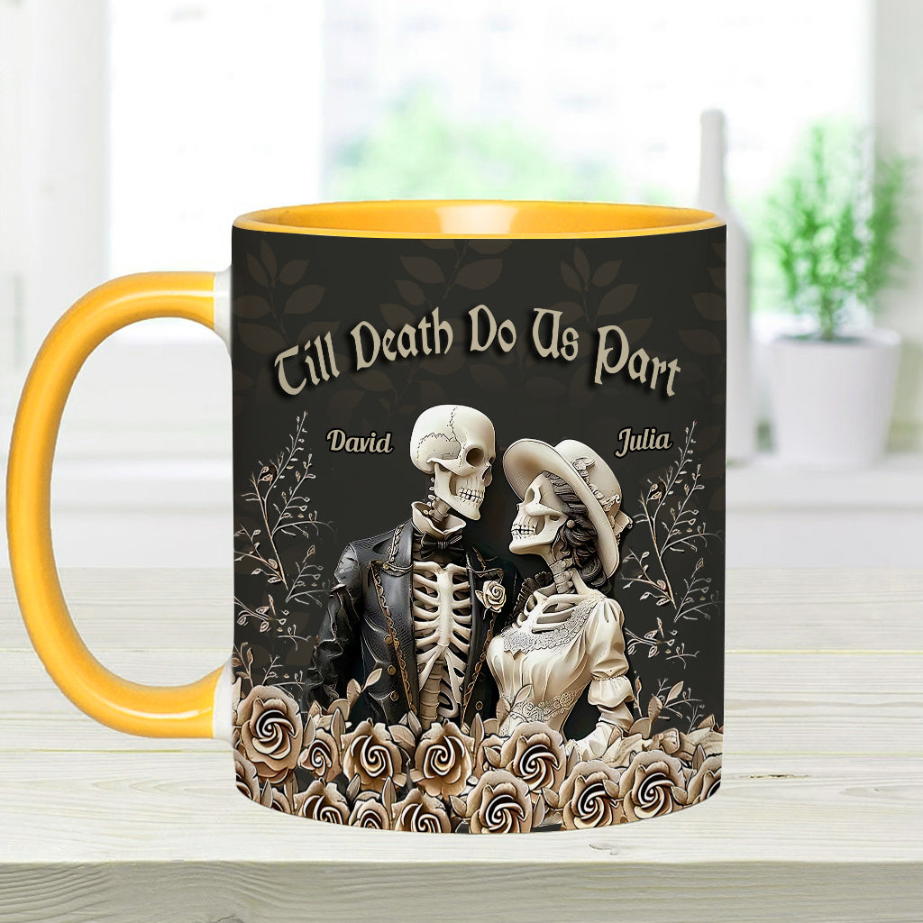 Bis dass der Tod uns scheidet – Personalisierte Tasse für Paare