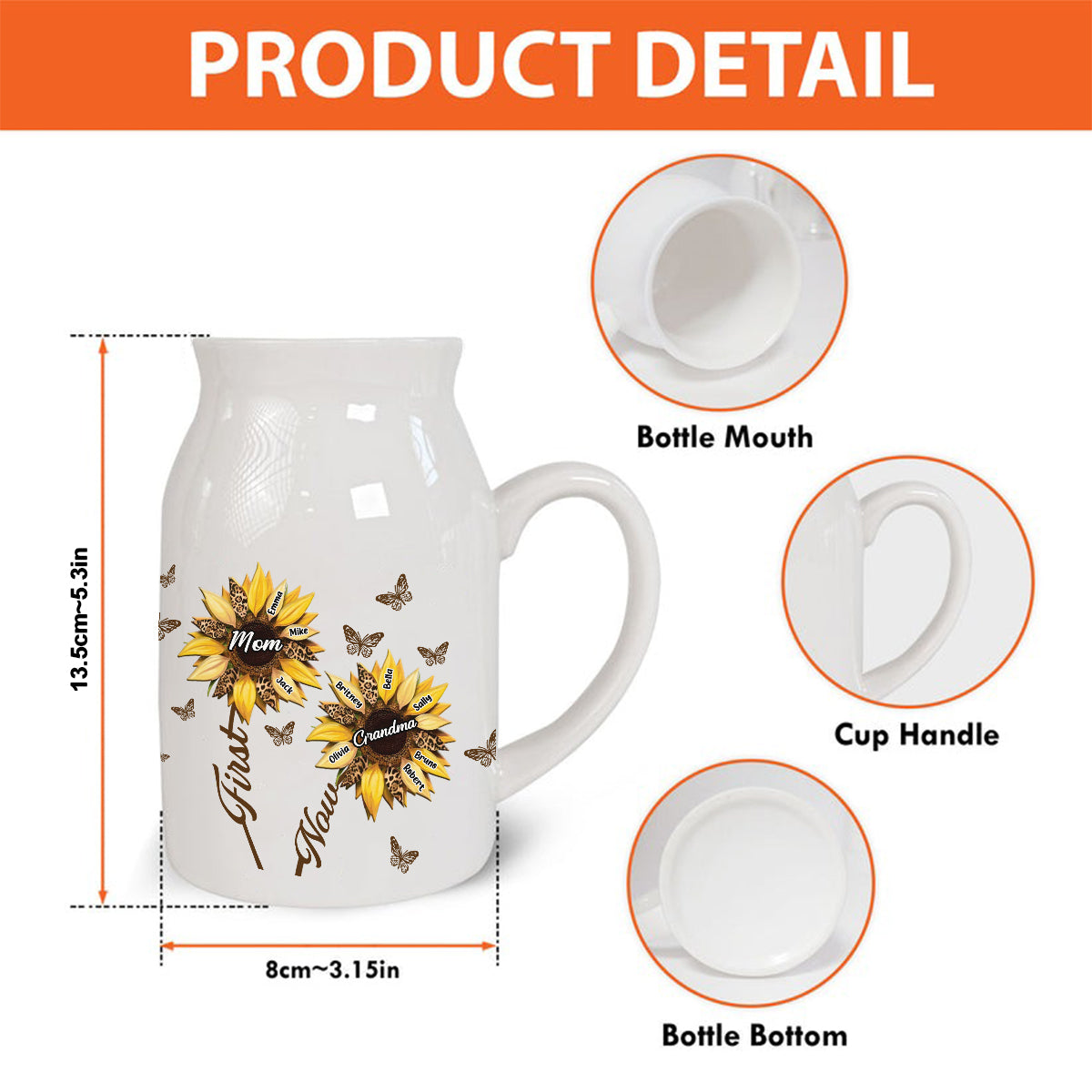 Erst Mama, jetzt Oma – personalisierte Keramikvase für Oma