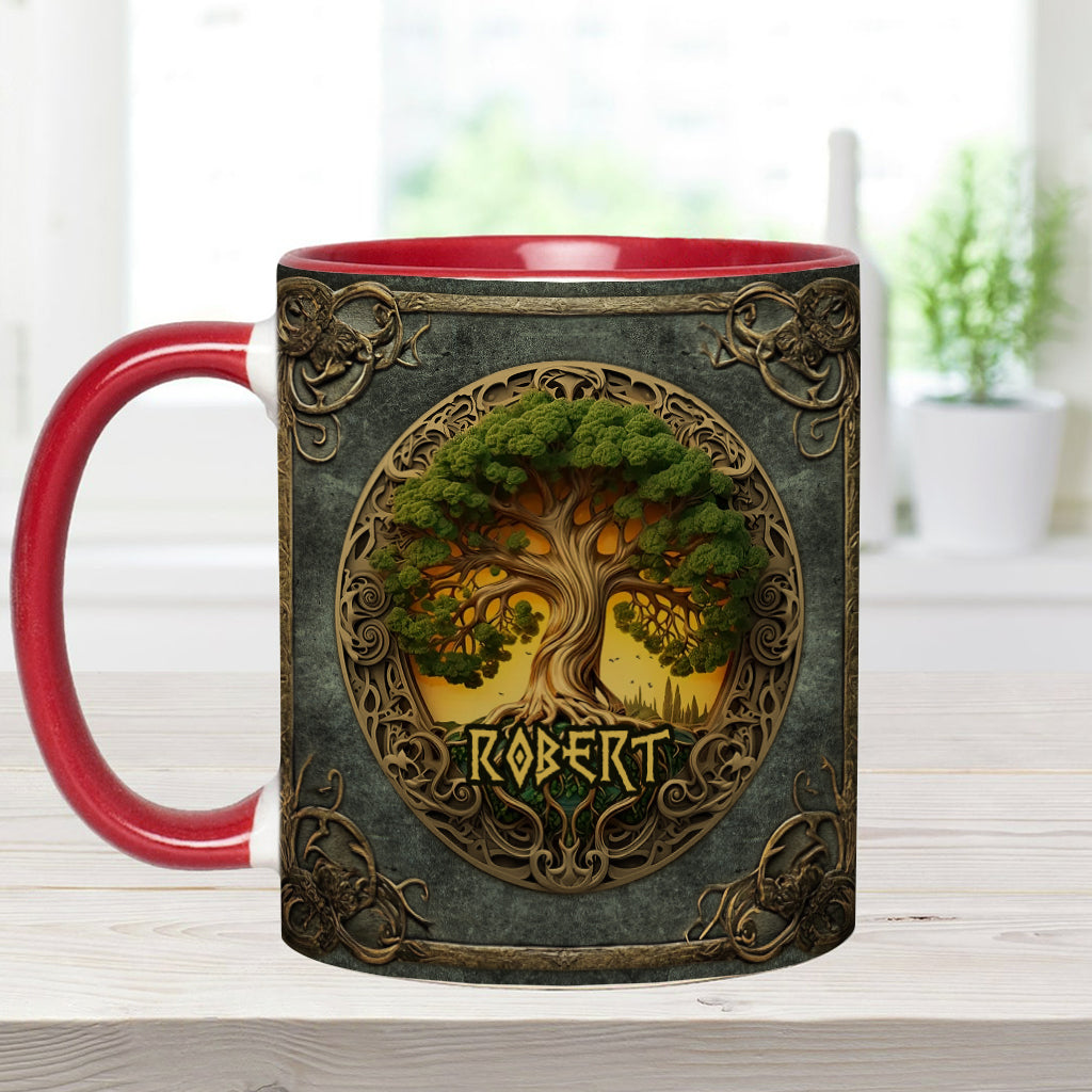 Tree Of Life Scandinavian Mythology Rustic Style - Personalized Irish Accent Mug