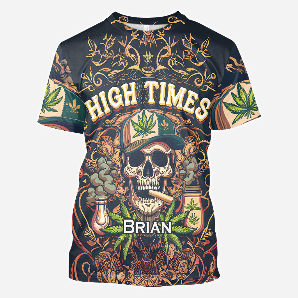 High Times Skull 420 - Personalized Weed All Over Shirt