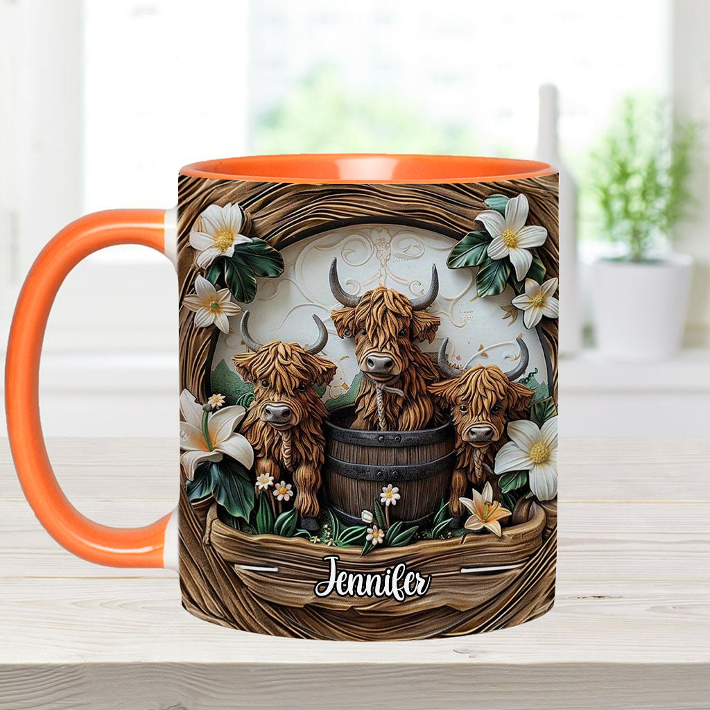 Liebe Hochlandrinder - Personalisierte Tasse