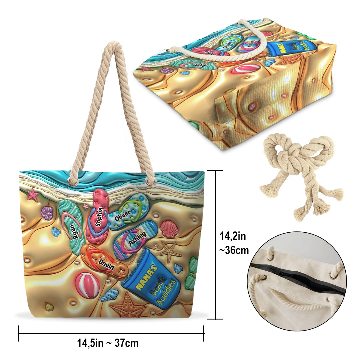 Nana's Beach Buddies – Personalisierte Strandtasche für Oma