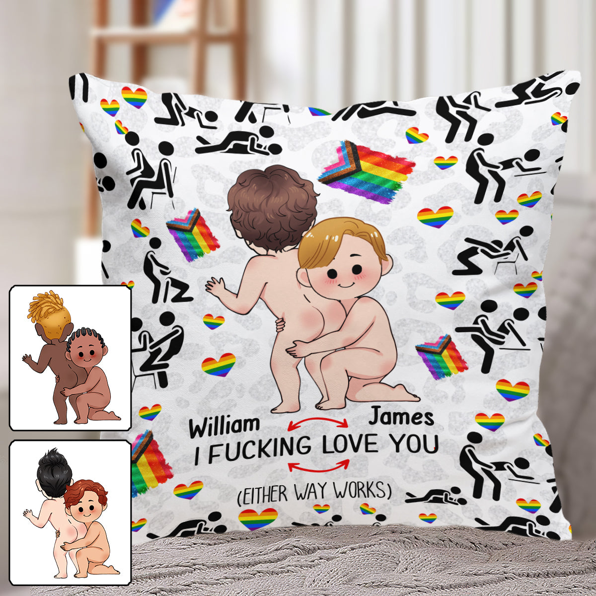 I Love You - Personalized LGBT Support Throw Pillow