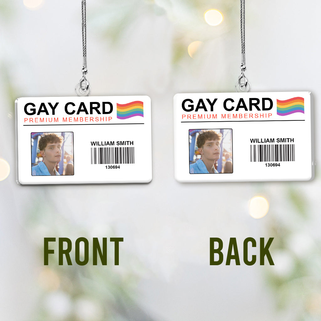 Premium Lifetime Membership Gay Card - Personalized LGBT Support Car Ornament