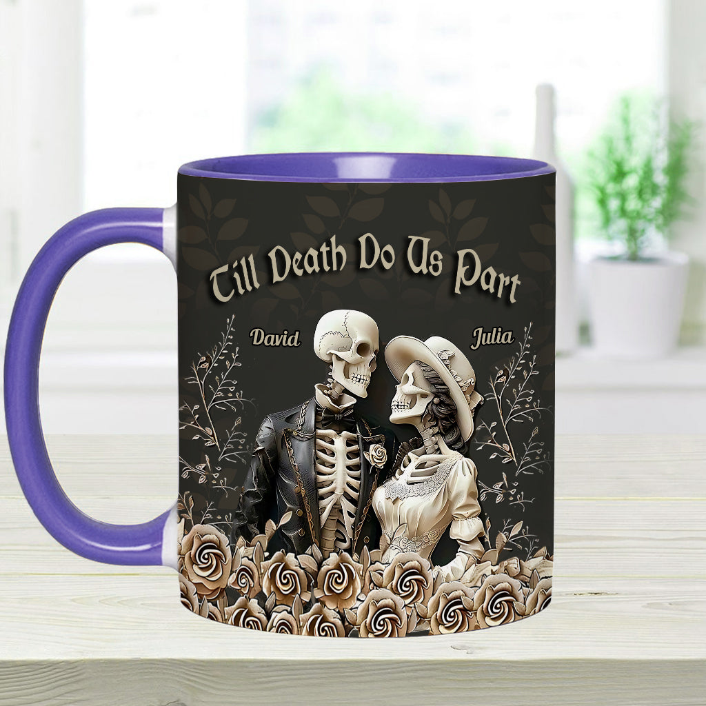 Bis dass der Tod uns scheidet – Personalisierte Tasse für Paare