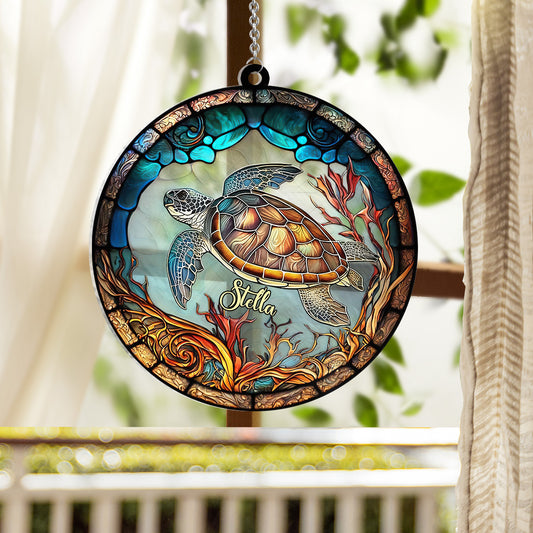 Liebe Schildkröten – Personalisierter Schildkröten-Fensterhänger als Sonnenfänger 