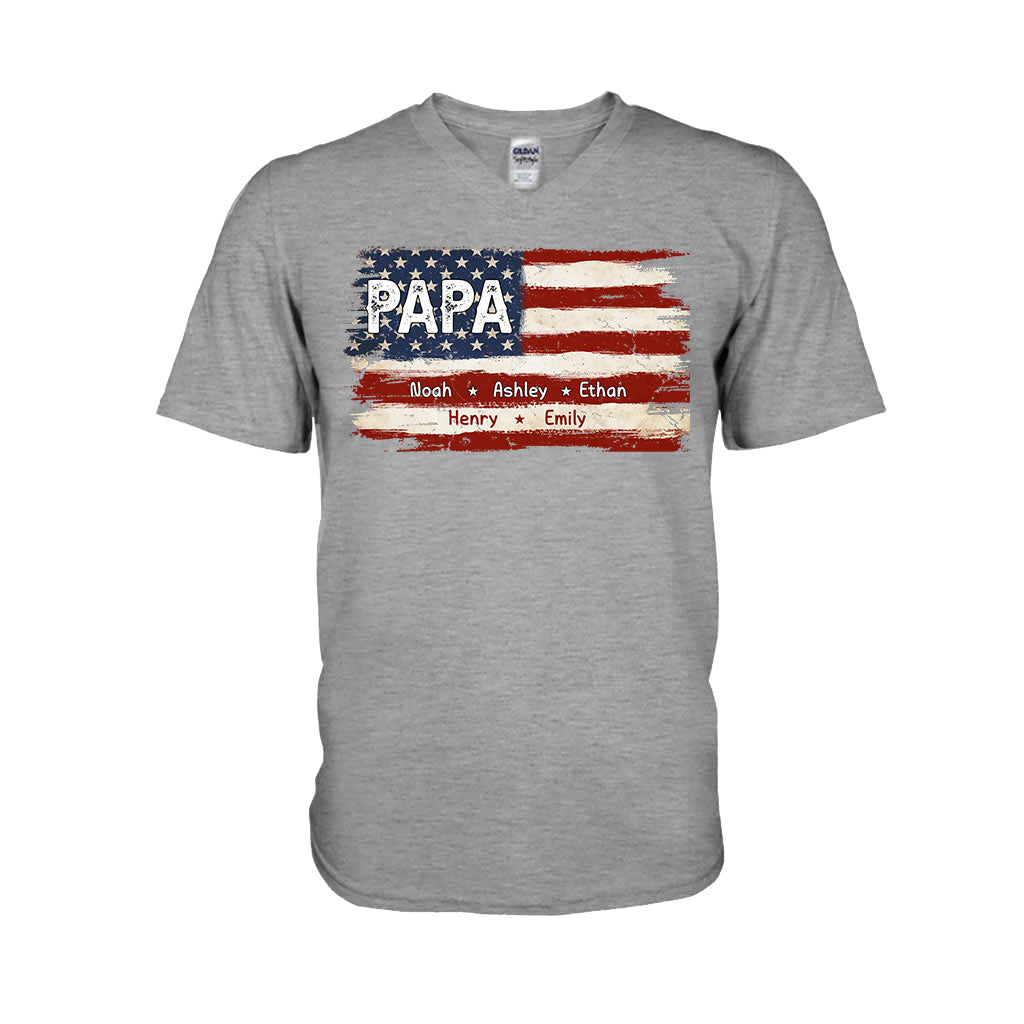 Papas Leben – 4. Juli – Personalisiertes Vater-T-Shirt und Hoodie