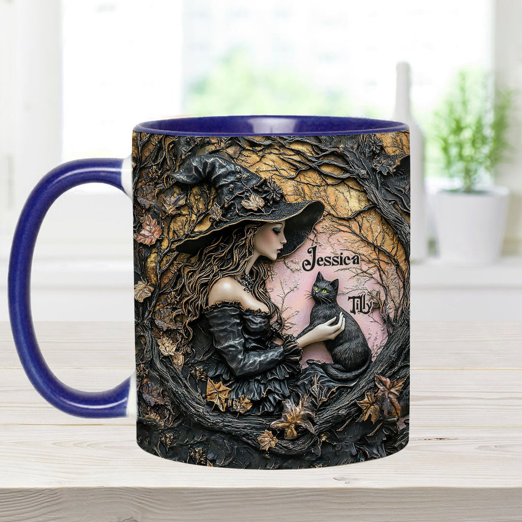 Eine Hexe und ihre schwarze Katze – Eine wunderschöne Sache – Personalisierte Tasse mit Hexenmotiv