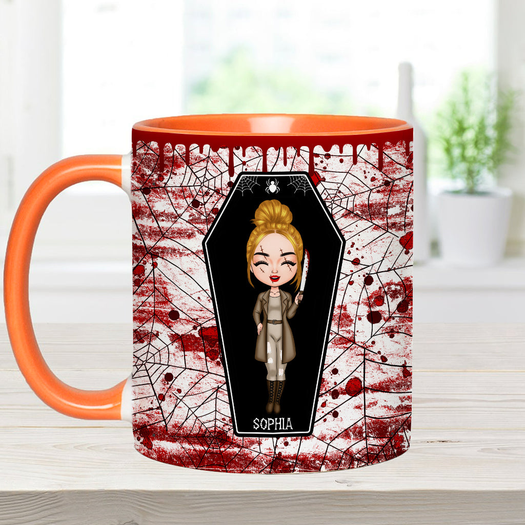 Sommerliche Sommerzeit naht, jetzt ist die Zeit der gruseligen Zicken! - Personalisierte Tasse mit Akzent