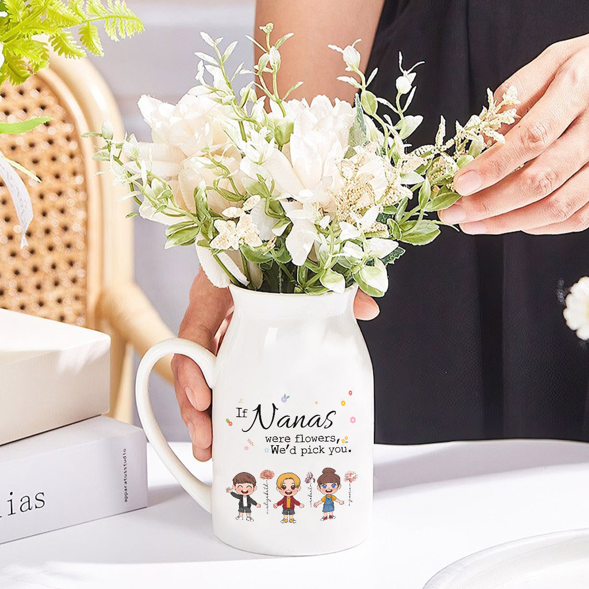 Wenn Oma eine Blume wäre – Personalisierte Keramikvase für Oma