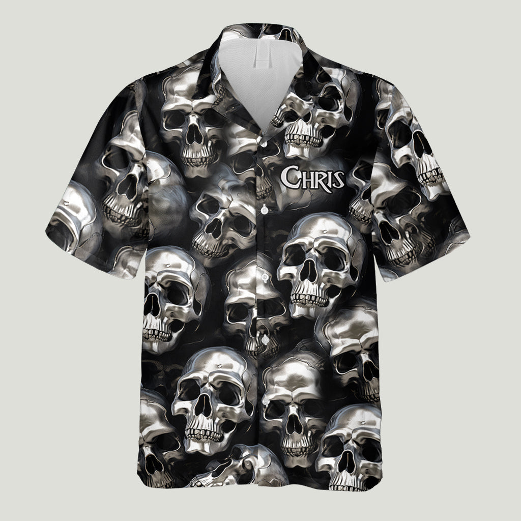 3D Metallic Skulls - Personalized Skull Hawaiian Shirt