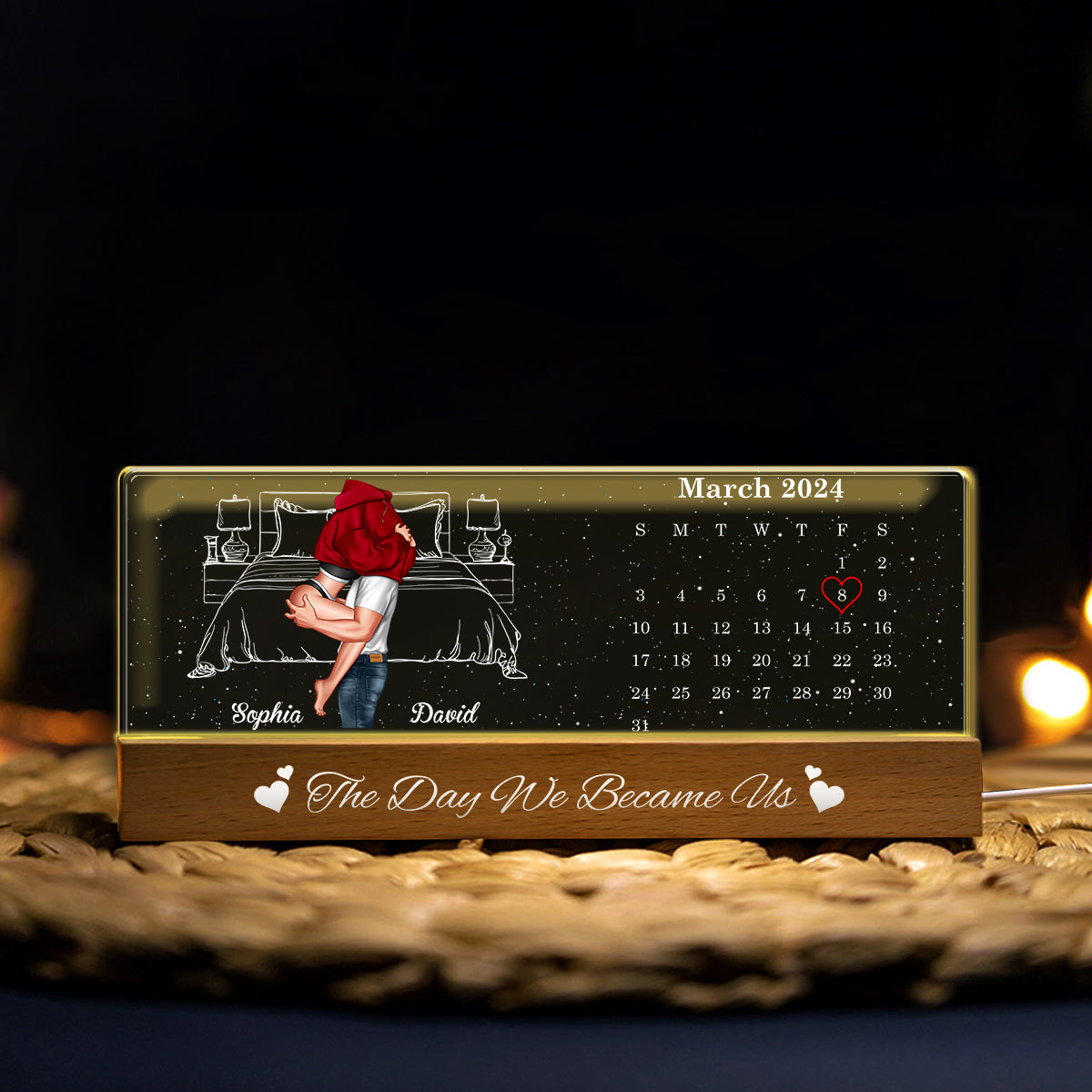 Der Tag, an dem wir wir wurden – Personalisierte LED-Nachtleuchte für Paare