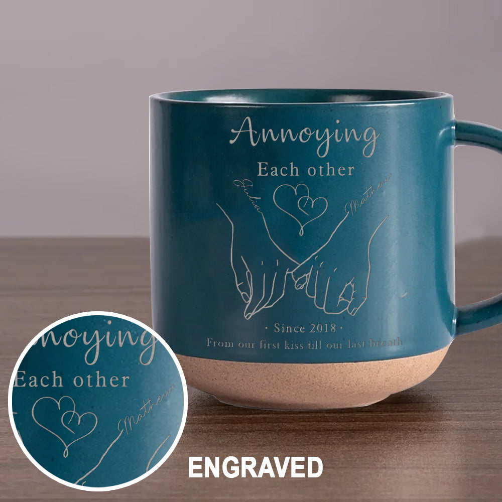 Sich gegenseitig nerven – Personalisierte gravierte Keramiktasse für Paare
