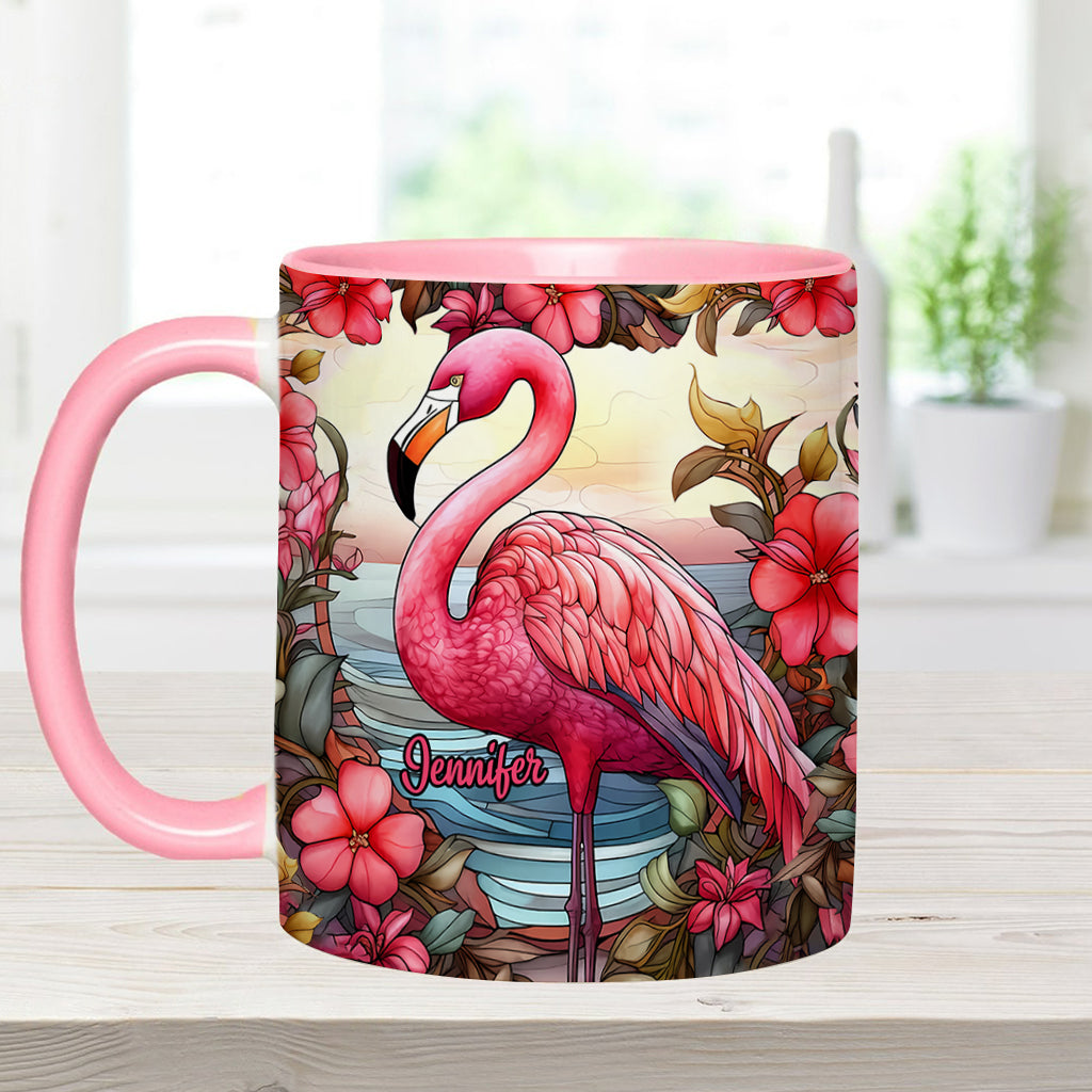 Love Flamingos - Personalized Flamingo Accent Mug