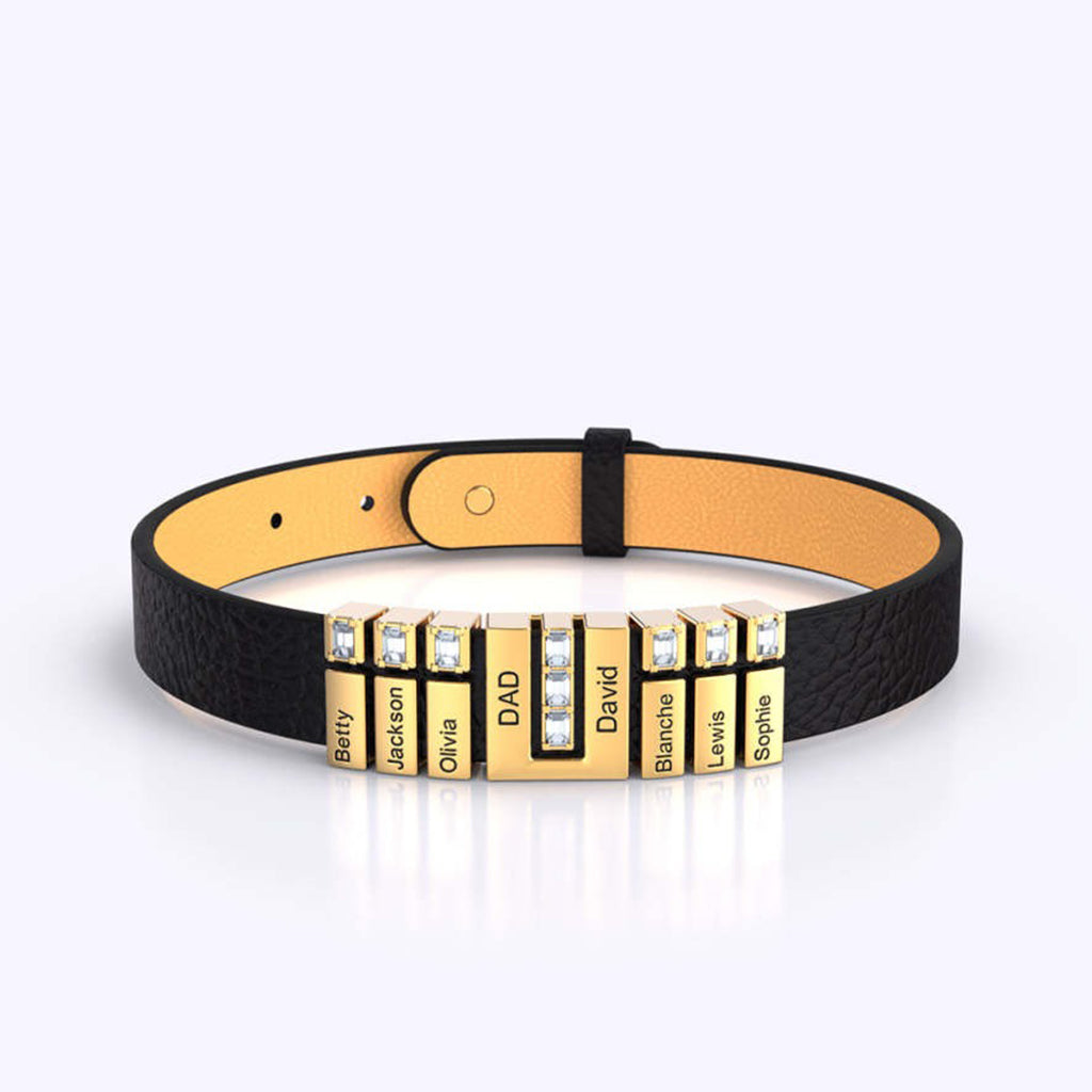 Papa-Armband mit Anhängern – Personalisiertes Herrenarmband mit Anhängern