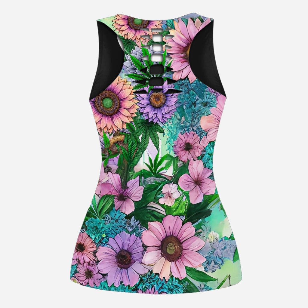 Cannabitch – Personalisiertes Weed Hollow Tanktop und Damenshorts