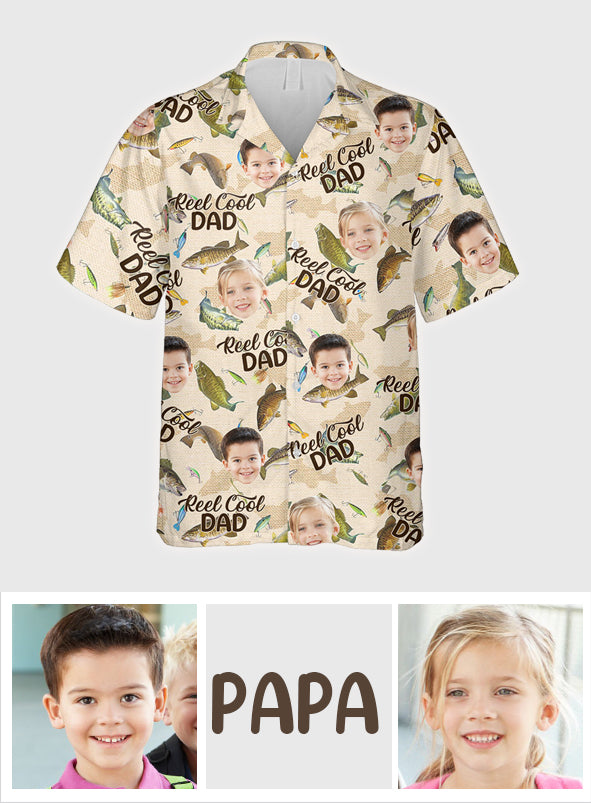 Echt cooler Papa – personalisiertes Hawaiihemd zum Angeln