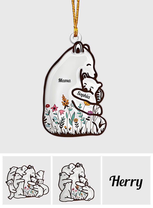 Mama Bear - Personalized Mother Custom Shaped Ornament