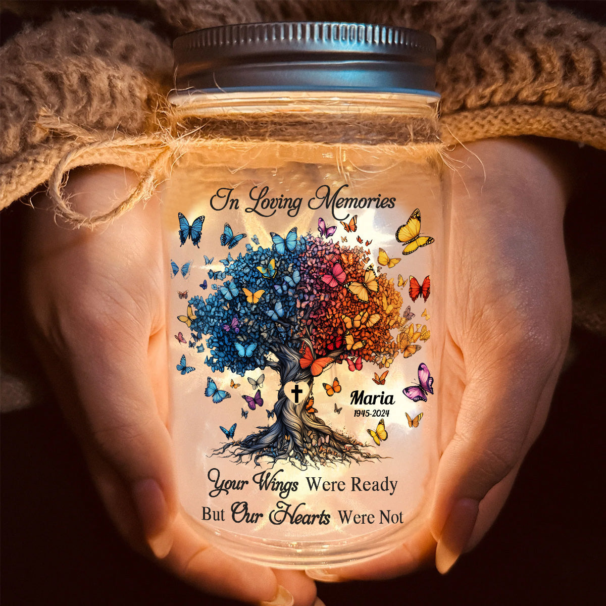 Ich bin immer bei dir – Personalisierte Gedenkleuchte im Einmachglas