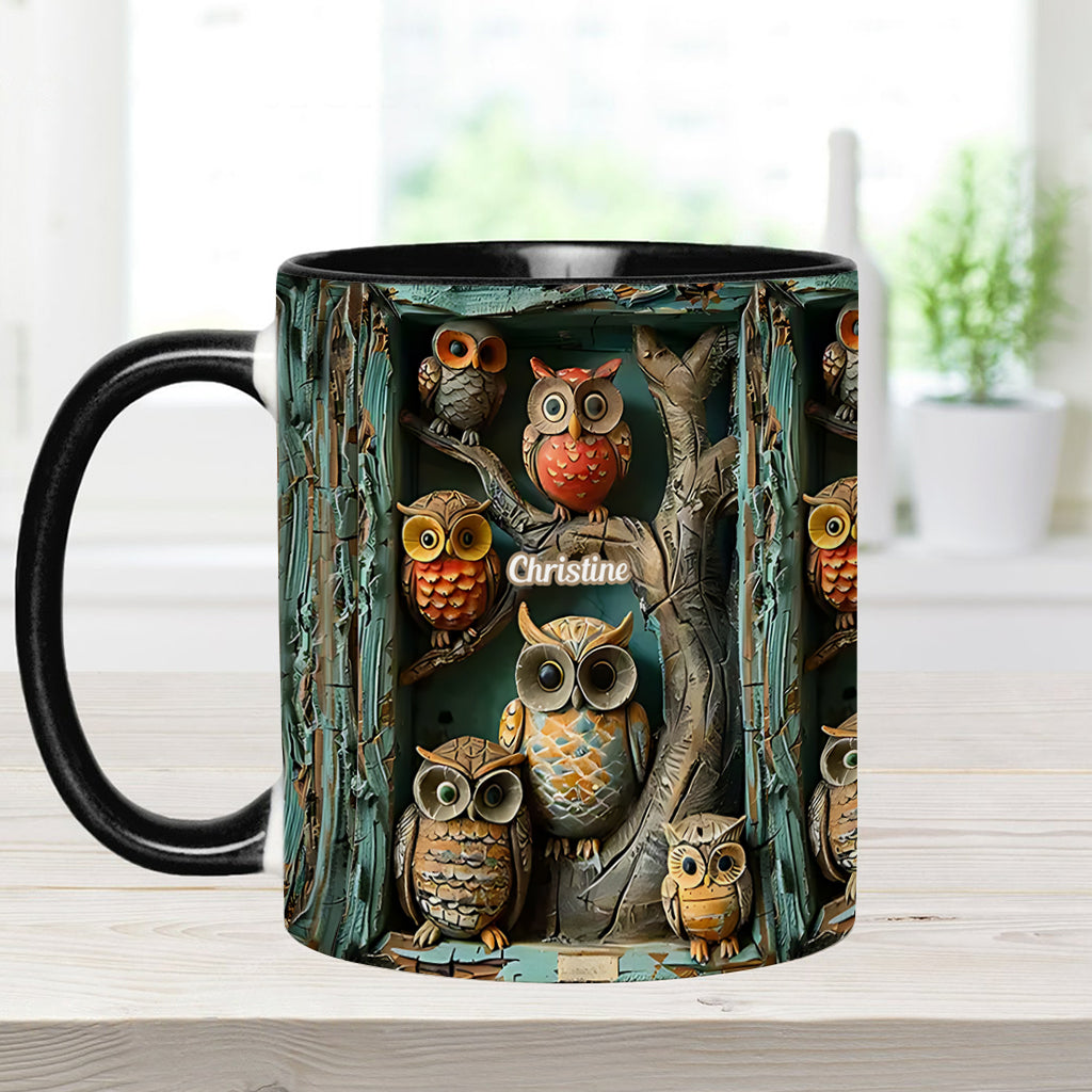 Einfach ein Mädchen, das Eulen liebt – personalisierte Tasse mit Eulenmotiv