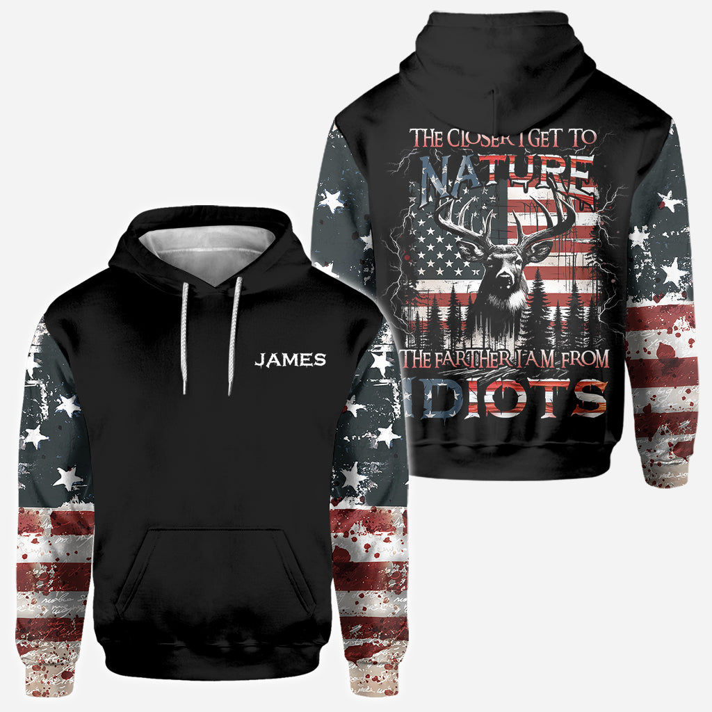 Je näher ich der Natur komme, desto mehr bin ich der Vater von Idioten – personalisiertes Jagd-T-Shirt