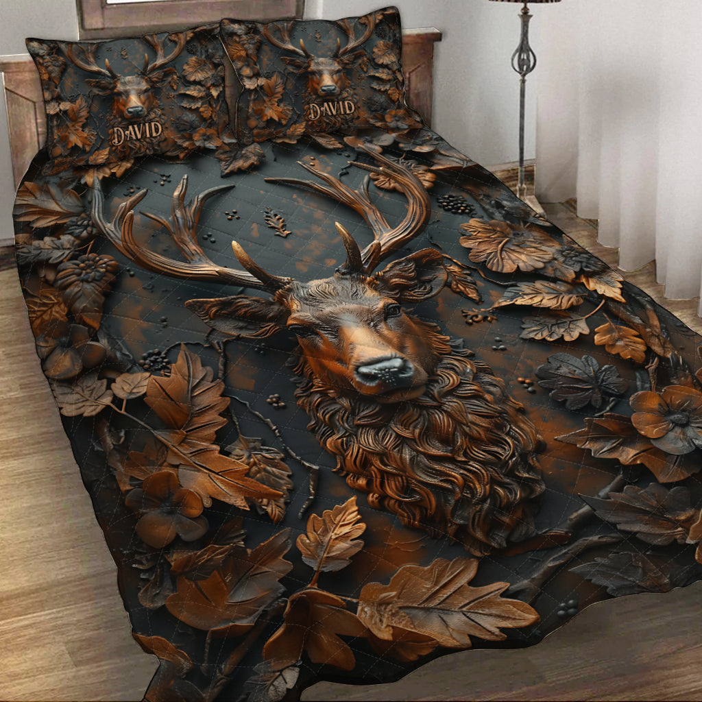 Cool Deer - Personalized Hunting Quilt Set