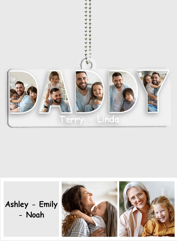 Mama/Papa/Mama/Vater.... - Personalisierter transparenter Autoanhänger für die Mutter