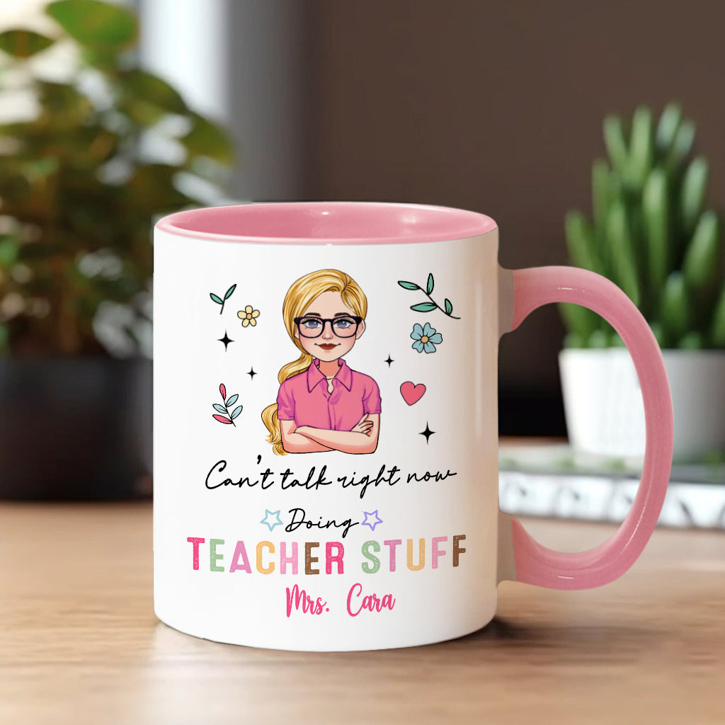 Kann gerade nicht reden, bin mit Lehreraufgaben beschäftigt - Personalisierte Tasse mit Lehrerakzent
