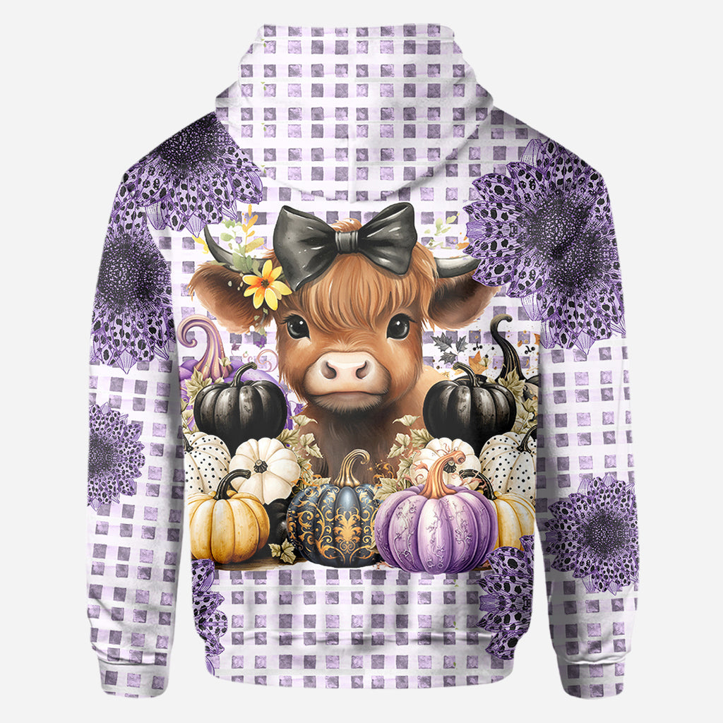 Cute Baby Highland Cow Fall Pumpkins - Personalized All Over Shirt
