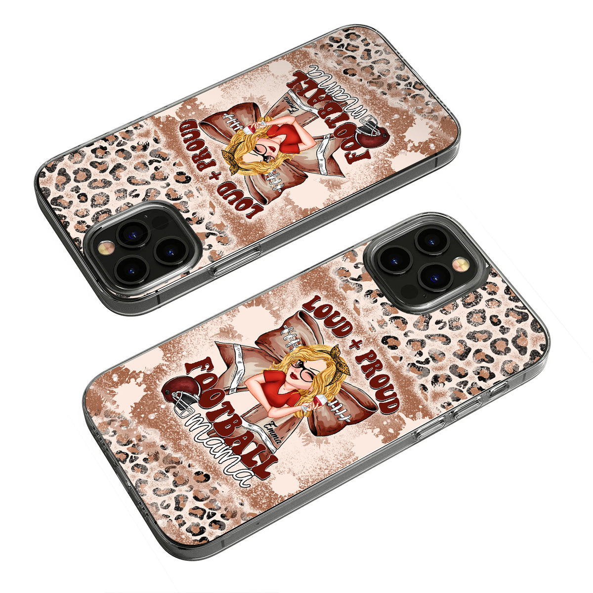 Loud Proud Football Any Title - Personalized Football Clear Phone Case