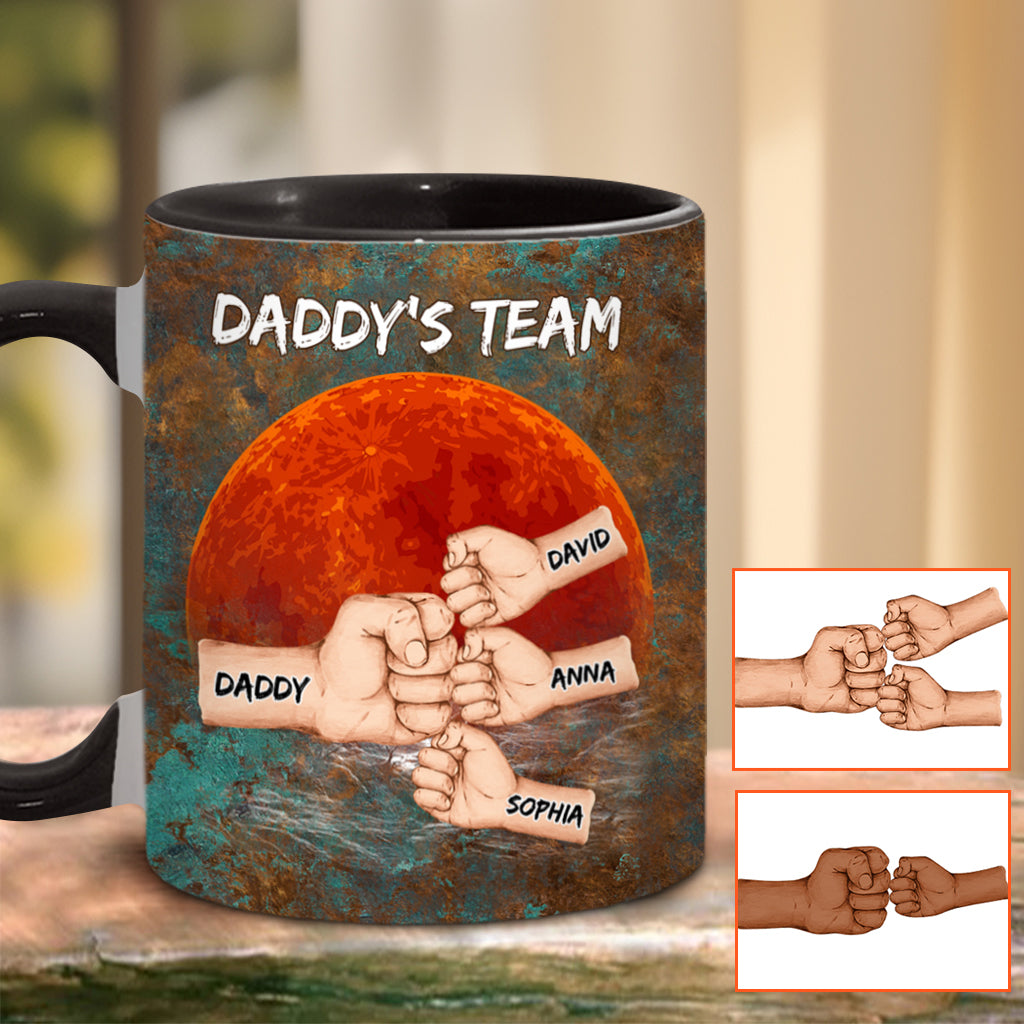 Daddy's Team - Personalisierte Tasse mit Vater-Akzent