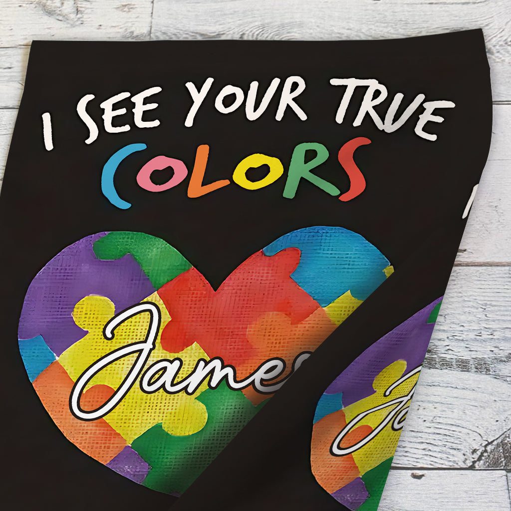 Ich sehe deine wahren Farben - Personalisierte Gartenflagge zur Sensibilisierung für Autismus