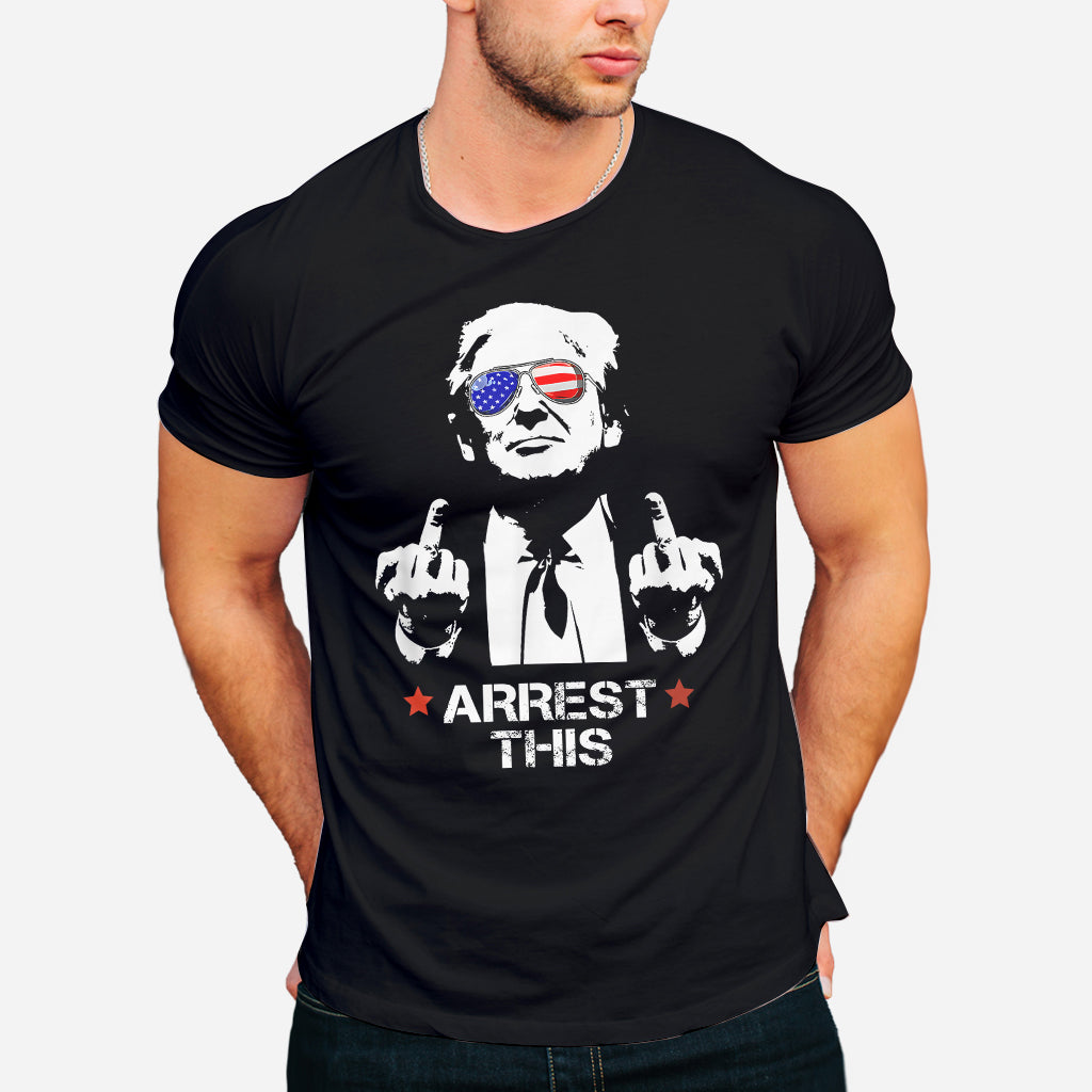 Donald Trump – Verhaftungs-T-Shirt (lustig!), Wahlkampf-Shirt 2024, MAGA Trump 2024-Shirt für Männer und Frauen