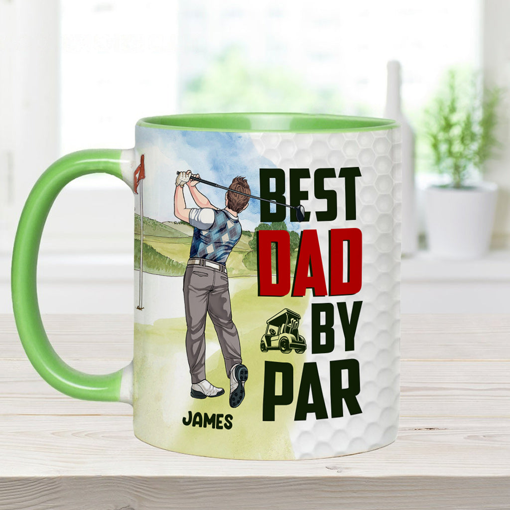 Bester Papa von Par - Personalisierter Golf-Akzentbecher
